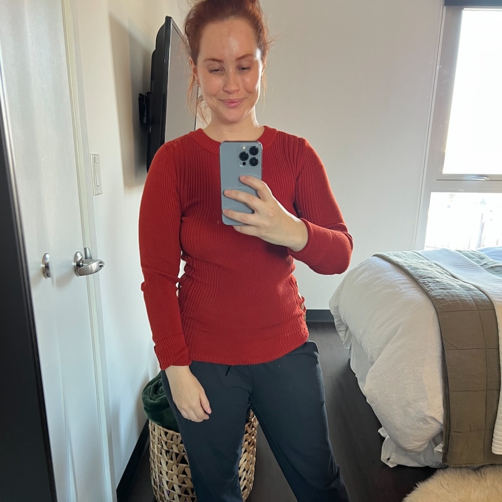 Topshop Side Button Sweater Rust Color - Size 4-6